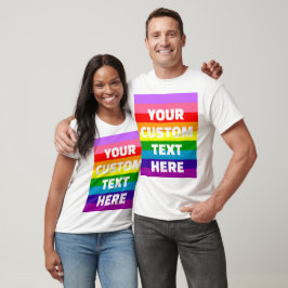 Camiseta Bandera de orgullo LGBTQ+ de 9 franjas con texto p