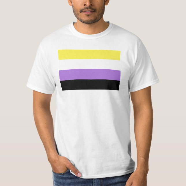 Camiseta Bandera de Orgullo no binaria (Anverso)