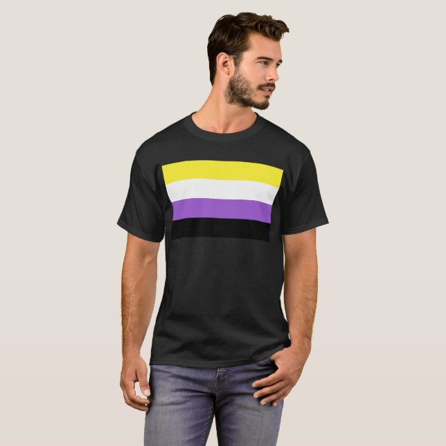 Camiseta Bandera de Orgullo no binaria (Anverso completo)