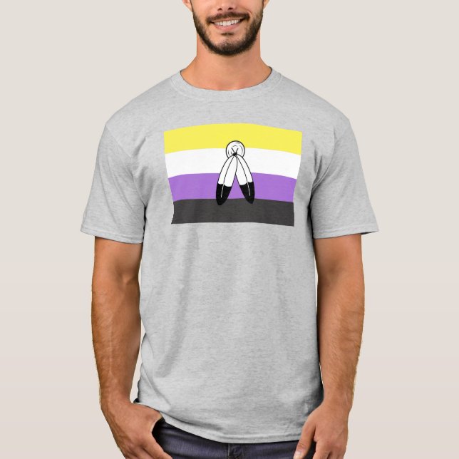 Camiseta Bandera de orgullo no binario de dos espíritus (Anverso)