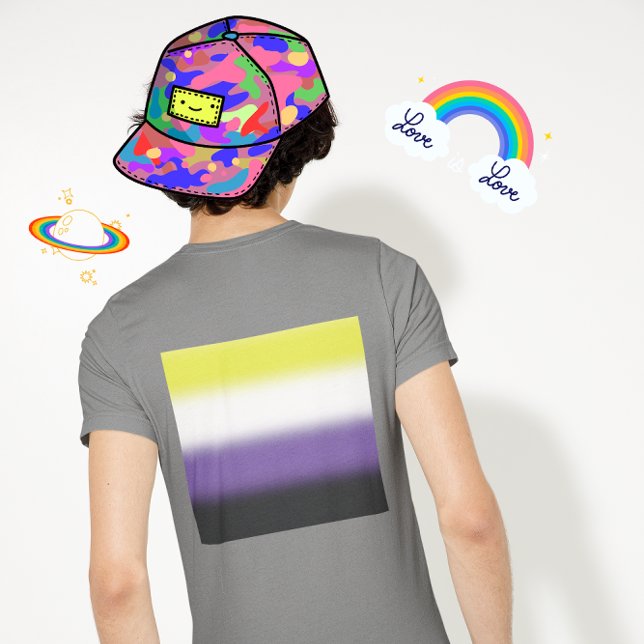 Camiseta Bandera de orgullo no binario de gradiente - Bande (Subido por el creador)