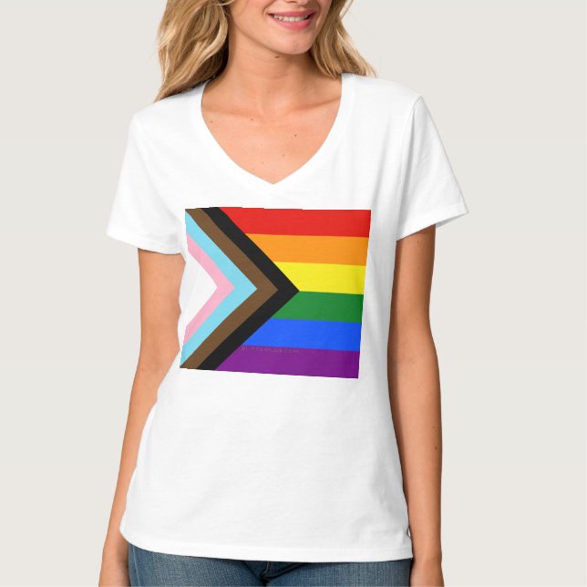 Camiseta Bandera de orgullo progresista de SlipperyJoe seis (Anverso)