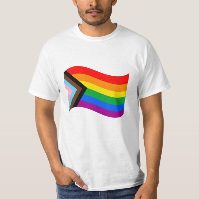 Camiseta Bandera de orgullo progresivo ondulado (Anverso)