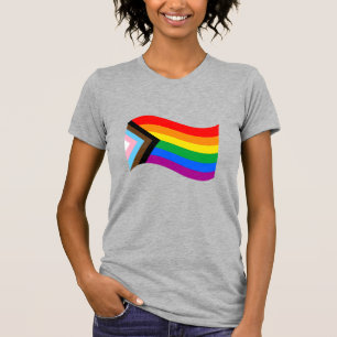 Camiseta Bandera de orgullo progresivo ondulado