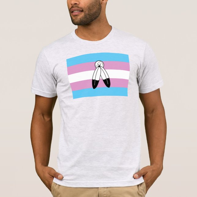 Camiseta Bandera de orgullo trans de dos espíritus (Anverso)