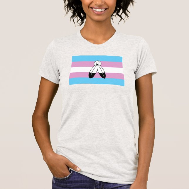 Camiseta Bandera de orgullo trans de dos espíritus (Anverso)