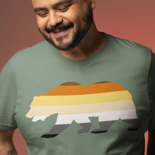 Camiseta Bandera de oso gay Brown Stried LGBT