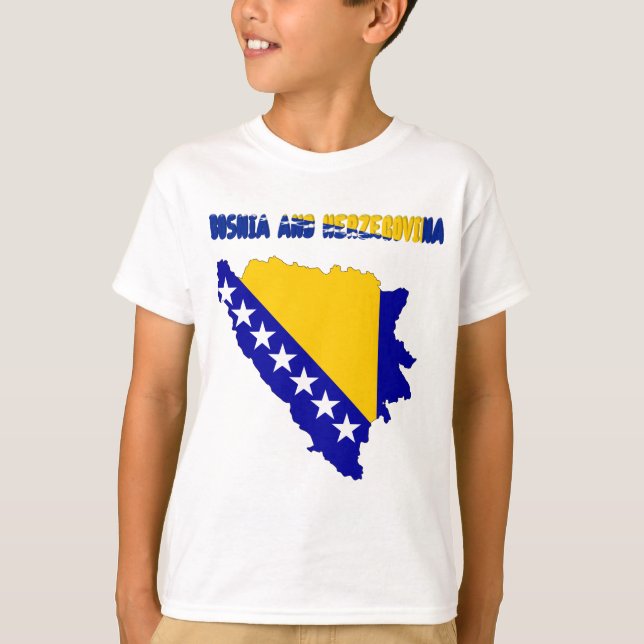 Camiseta Bandera de país bosnio (Anverso)