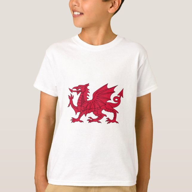 Camiseta Bandera de País de Gales - el dragón rojo - Baner (Anverso)