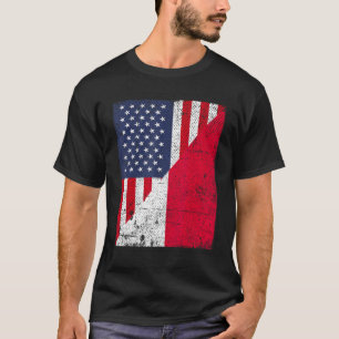 Camiseta Bandera de país mitad EE. UU. mitad Polonia