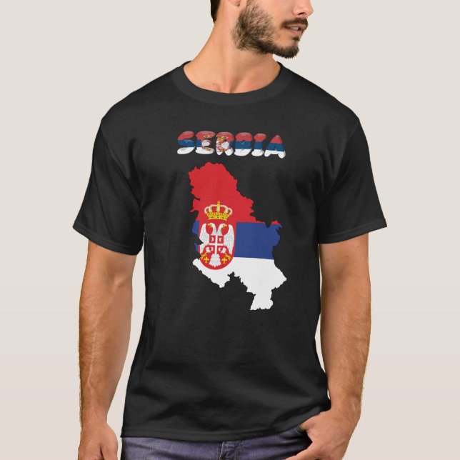 Camiseta Bandera de país servia (Anverso)