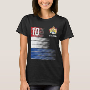 Camiseta Bandera de Países Bajos 10 Naranja Holandesa Fútbo