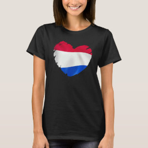Camiseta Bandera de Países Bajos en forma de corazón holand