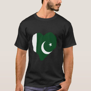 Camiseta Bandera de Pakistán Corazón Orgullo Pakistaní Raíz
