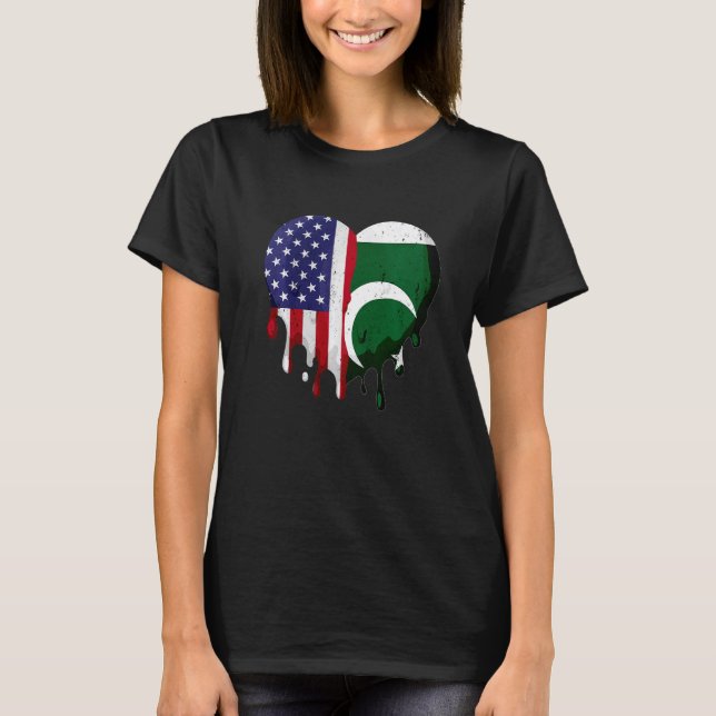 Camiseta Bandera de Pakistán del mes de la herencia paquist (Anverso)