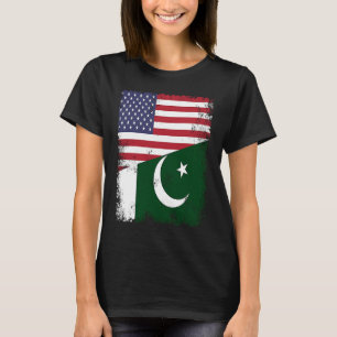 Camiseta Bandera de Pakistán medio vintage Pakistán EE. UU.