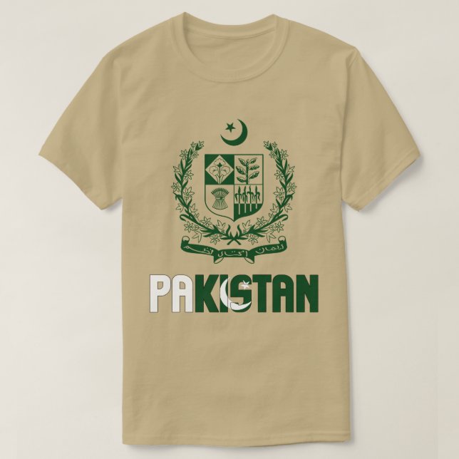 Camiseta Bandera de Pakistán y Patriótico del Escudo de Arm (Diseño del anverso)