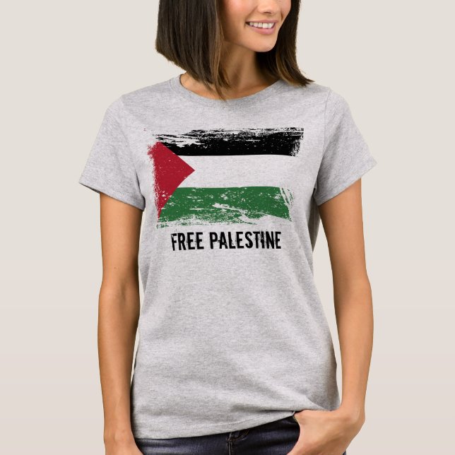 Camiseta Bandera de Palestina del Grunge (Anverso)