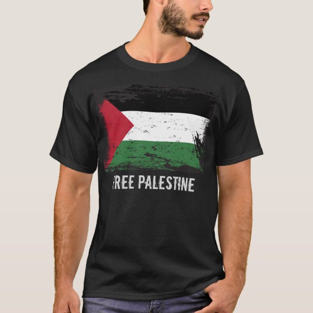 Camiseta Bandera de Palestina del Grunge (Anverso)