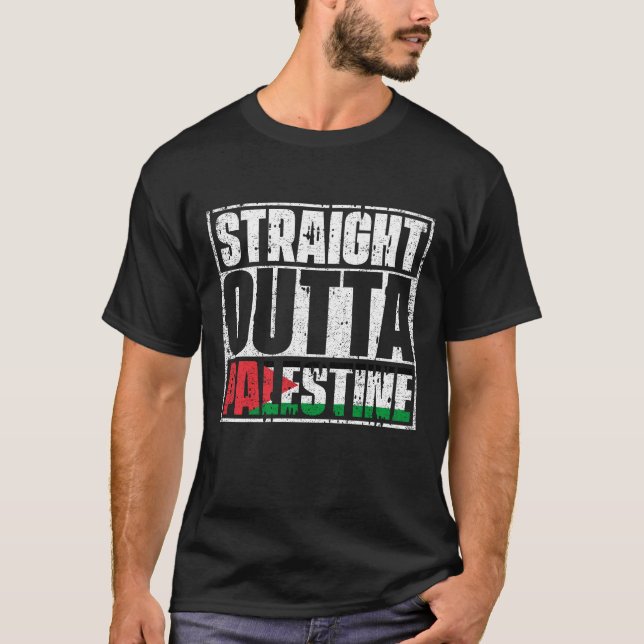 Camiseta Bandera de Palestina directamente fuera (Anverso)