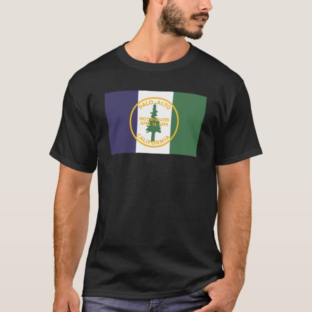 Camiseta Bandera de Palo Alto, California (Anverso)