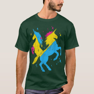 Camiseta Bandera de Pansexualidad Magia Unicornio Orgullo L