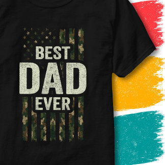 Camiseta Bandera de Papá al Aire Libre Mejor Papá Camuflaje