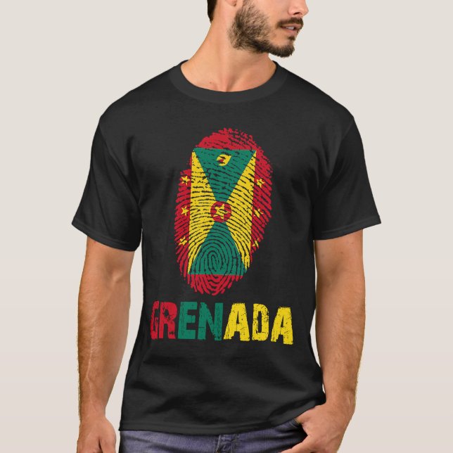 Camiseta Bandera de papel de dedo de Granada me encanta via (Anverso)