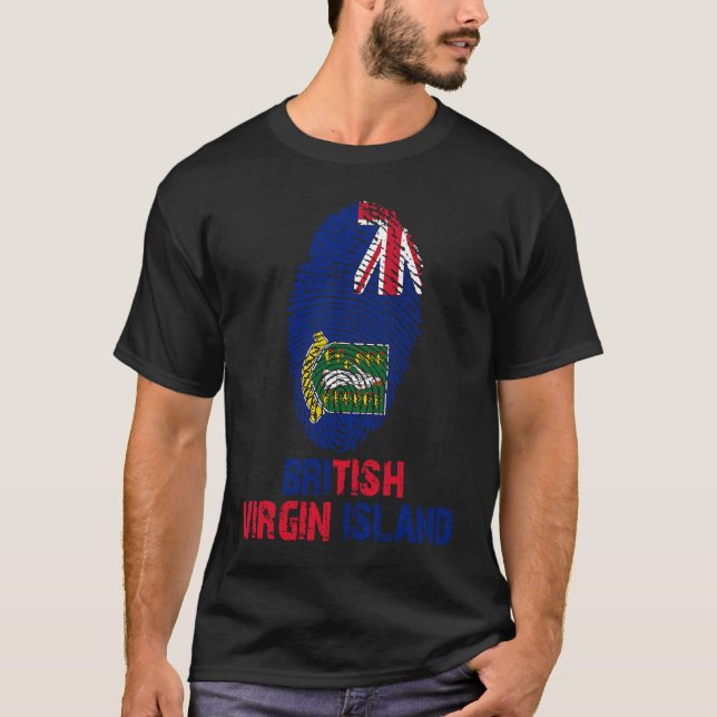 Camiseta Bandera de papel de dedo de Islas Vírgenes Británi (Anverso)