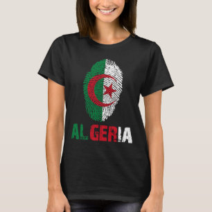 Camiseta Bandera de papel de dedo en ARGELIA Amo Argelia Vi
