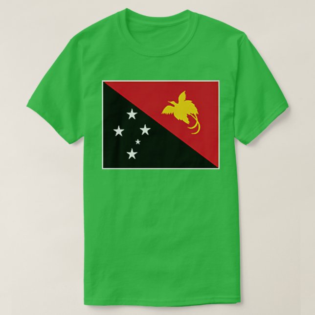 Camiseta Bandera de Papúa Nueva Guinea con Guinea nacional  (Diseño del anverso)
