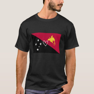 Camiseta Bandera de Papua Nueva Guinea Corazón papú Orgullo