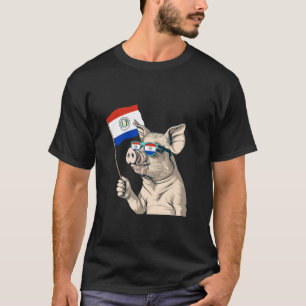 Camiseta Bandera de Paraguay Raíces Paraguayas Cerdo Orgull