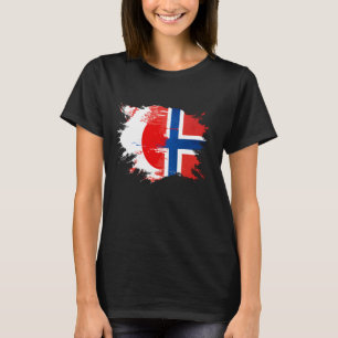 Camiseta Bandera de patrimonio ADN japonés y noruego