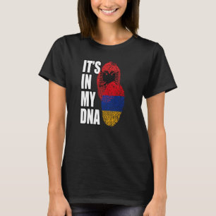 Camiseta Bandera de patrimonio de ADN mixto armenio y alban