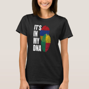 Camiseta Bandera de patrimonio de ADN mixto armenio y benin