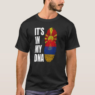 Camiseta Bandera de patrimonio de ADN mixto armenio y maced