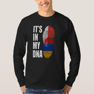 Camiseta Bandera de patrimonio de ADN mixto armenio y malga