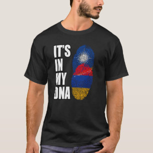 Camiseta Bandera de patrimonio de ADN mixto armenio y marsh