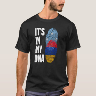 Camiseta Bandera de patrimonio de ADN mixto armenio y micro
