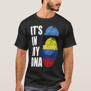 Camiseta Bandera de patrimonio de ADN mixto colombiano y es