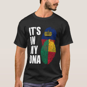 Camiseta Bandera de patrimonio de ADN mixto de Liechtenstei