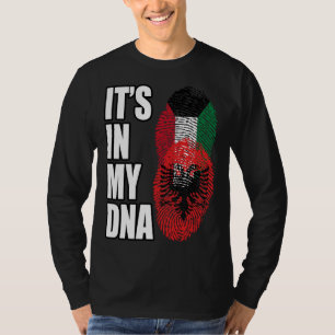 Camiseta Bandera de patrimonio de ADN mixto kuwaití y alban
