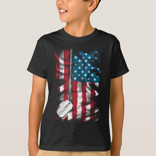 Camiseta Bandera de perro de soldado militar personalizado (Anverso)