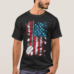 Camiseta Bandera de perro de soldado militar personalizado 