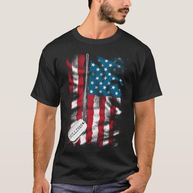 Camiseta Bandera de perro de soldado militar personalizado (Anverso)
