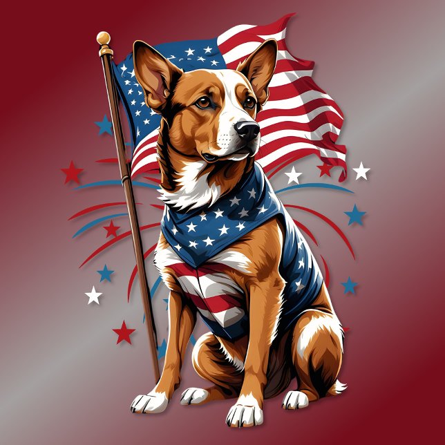 Camiseta Bandera de perro del 4 de julio (Subido por el creador)