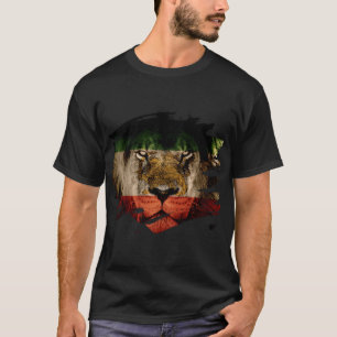 Camiseta Bandera de Persia y imagen africana del león