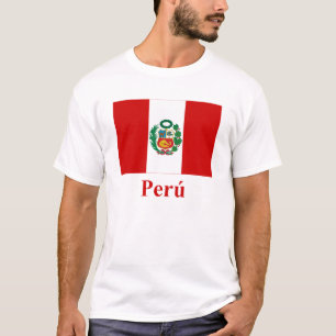Camiseta Bandera de Perú con nombre en español