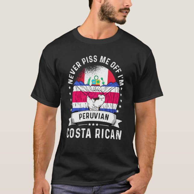 Camiseta Bandera de Perú Costa Rica crece orgullo ciudadano (Anverso)